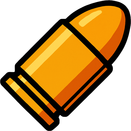 Bullet.
In-Game asset.  2d.  High contrast.  No shadows