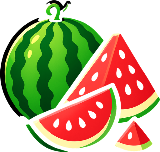 Watermelan.
In-Game asset.  2d.  High contrast.  No shadows