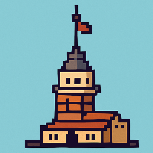 pixel art askari kule.
In-Game asset.  2d.  High contrast.  No shadows