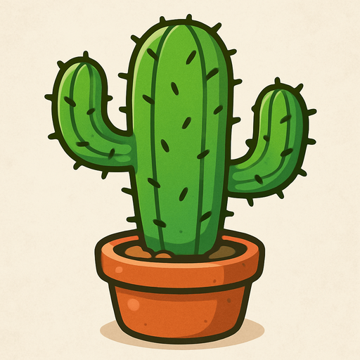 Generame un cactus.
In-Game asset.  2d. Estilo cartoon. Cartoon
