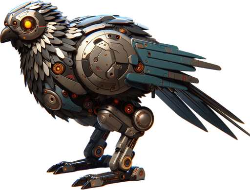 Sci Fi bird enemy. Side on 2D.
In-Game asset.  High contrast.  No shadows