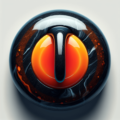 Black curlingstone with orange top, top view.