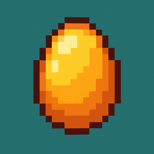 A Pixelated Egg.
In-Game asset.  2d.  High contrast.  No shadows
