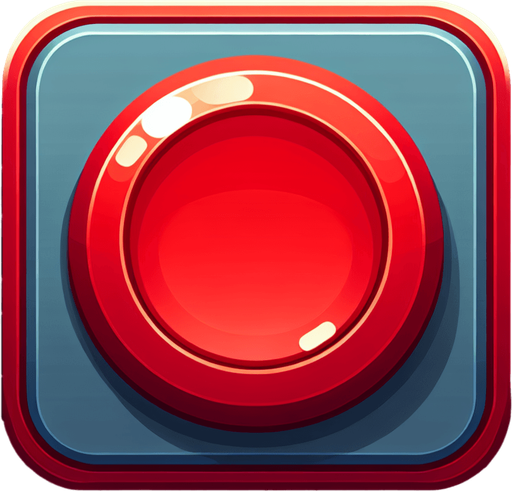 kırmızı buton.
Single Game Texture.  In-Game asset.  2d.  Blank background.  High contrast.  No shadows