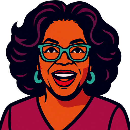 Oprah Winfrey.
In-Game asset.  2d.  High contrast.  No shadows