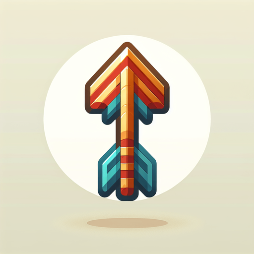 arrow.
Single Game Texture.  In-Game asset.  2d.  Blank background.  High contrast.  No shadows