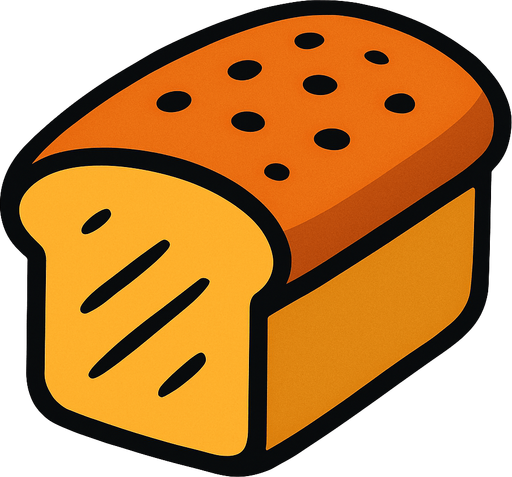 bread 2d.
In-Game asset.  2d.  High contrast.  No shadows