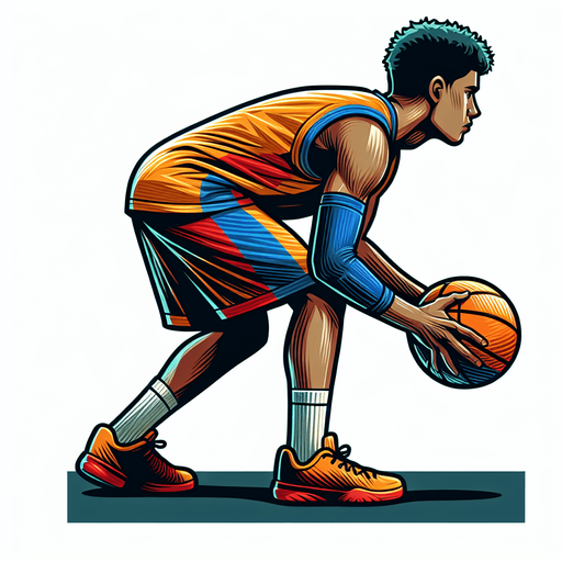 一个穿运动服正在准备投篮的青年，正背对.
Single Game Texture. In-Game asset. 2d. Blank background. High contrast. No shadows.