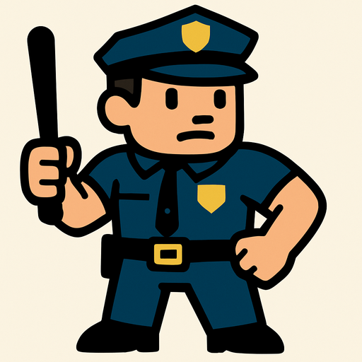 2d police.
In-Game asset.  2d.  High contrast.  No shadows