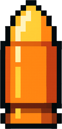 Bala, pixelart.
In-Game asset.  2d.  High contrast.  No shadows