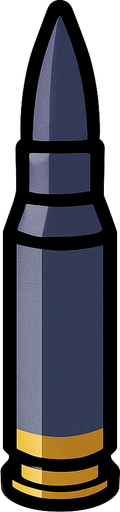 sniper bullet.
In-Game asset.  2d.  High contrast.  No shadows
