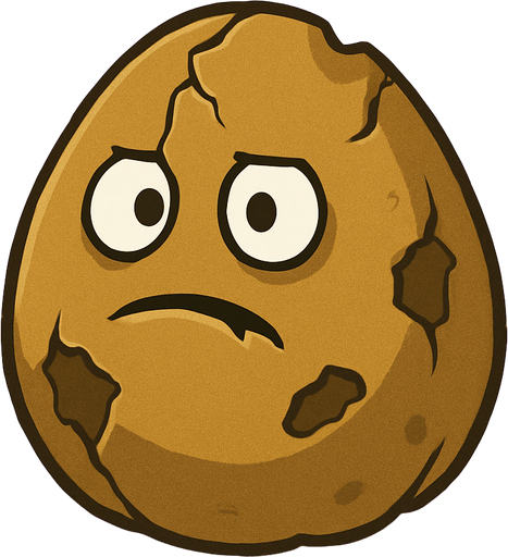 wallnutDamaged del videojuego de plantas vs zombies.
In-Game asset.  2d.  No shadows