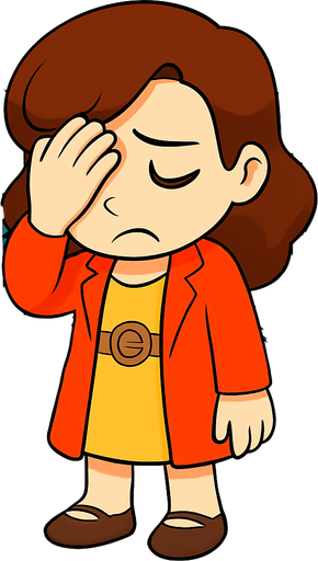 Make her facepalm and look down frustrated