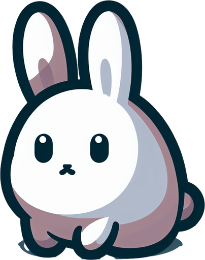 rabbit.
Single Game Texture. In-Game asset. 2d. Blank background. High contrast. No shadows.