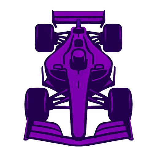 Purple F1 from a bird's eye view..
In-Game asset.  2d.  High contrast.  No shadows