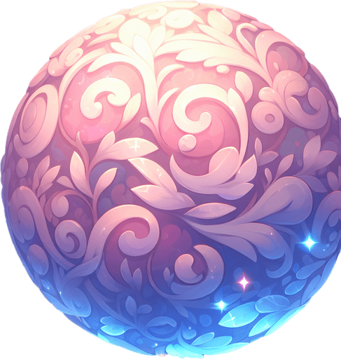 Esfera de hada.
Single Game Texture.  In-Game asset.  2d.  Blank background.  High contrast.  No shadows