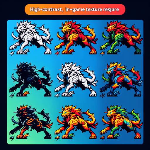 Animal.
Single Game Texture. In-Game asset. 2d. Blank background. High contrast. No shadows.
