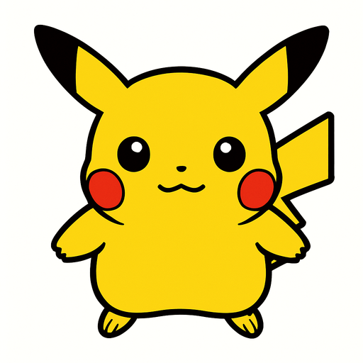 Pikachu visto desde arriba.
In-Game asset.  2d.  High contrast.  No shadows