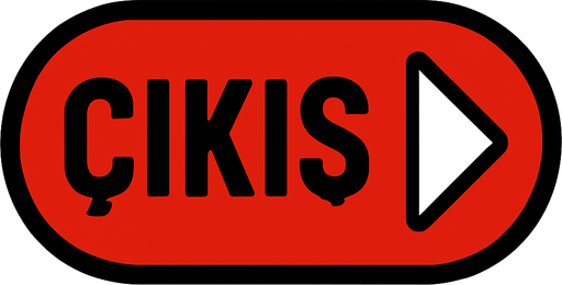 ÇIKIŞ BUTTON.
In-Game asset.  2d.  High contrast.  No shadows