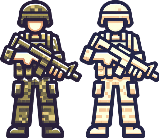 vojenský bungr.
Single Game Texture. In-Game asset. 2d. Blank background. High contrast. No shadows.