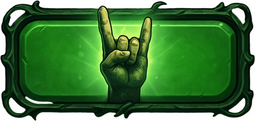 700x170 level button for music game asset, light glimmer of rock hand signs from concert, no text green button, aero artstyle, gothic art style.
In-Game asset.  2d
