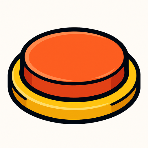 Botón de videojuegos sin nada escrito.
In-Game asset.  2d.  High contrast.  No shadows