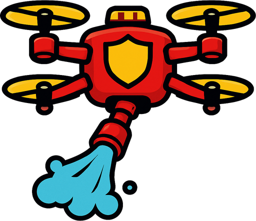fire fighter drone.
In-Game asset.  2d.  High contrast.  No shadows