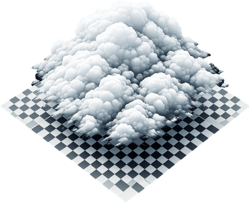 Fully Transparent cloud viewed from the top.
Single Game Sprite Texture.  No background.
