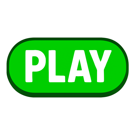 ИГРАТЬ GREEN BUTTON.
In-Game asset.  2d.  High contrast.  No shadows