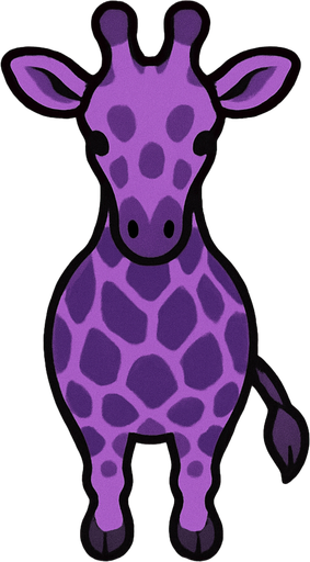 purple giraffe top view.
In-Game asset.  2d.  High contrast.  No shadows