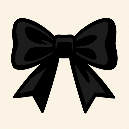 moño negro elegante 2d.
In-Game asset.  2d.  High contrast.  No shadows
