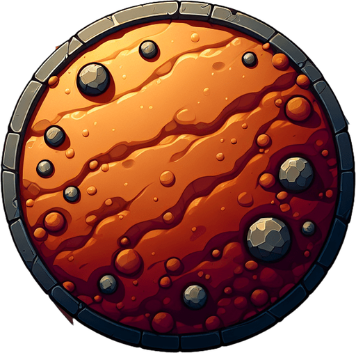 soil button.
Single Game Texture.  In-Game asset.  2d.  Blank background.  High contrast.  No shadows
