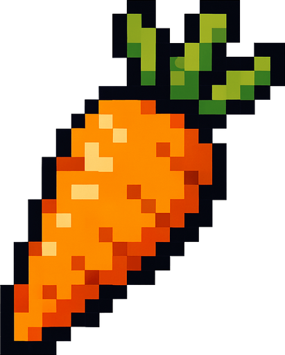 uan zanaoria de pixeles be
be.
In-Game asset.  2d.  High contrast.  No shadows