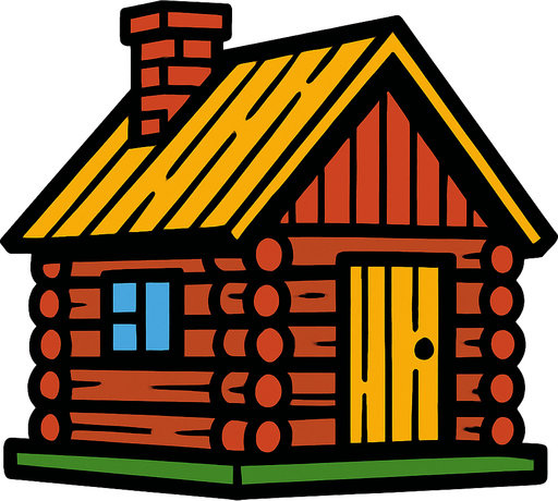 cabin.
In-Game asset.  2d.  High contrast.  No shadows