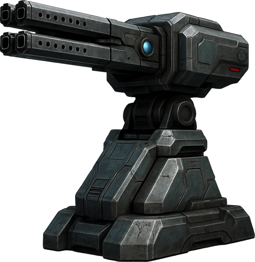 Uzay Savunma Kulesi - Yazısız - Gerçekçi.
In-Game asset.  High contrast.  No shadows