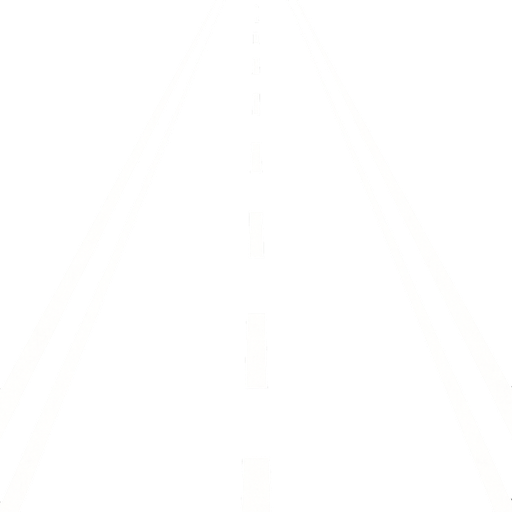4 şeritli beyaz aralıkli çizgili uzun yol.
In-Game asset.  2d.  High contrast.  No shadows