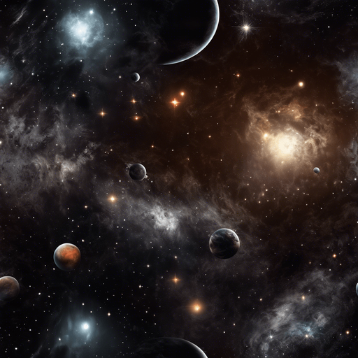 Pitch-dark realistic outer space