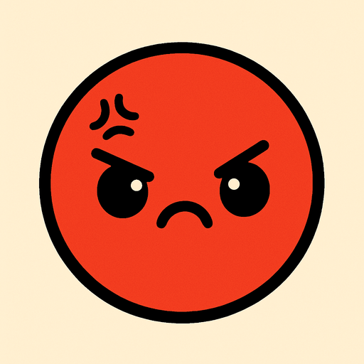 crea la imagen de una pelotita roja enojada y kawai simple.
In-Game asset.  2d.  High contrast.  No shadows