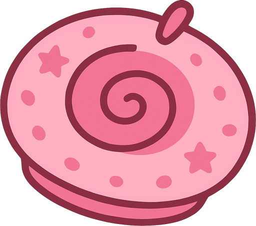 cute design beret top view..
In-Game asset.  2d.  High contrast.  No shadows