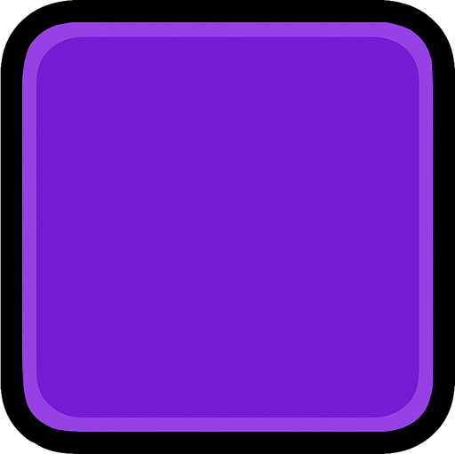 Un panel cuadrado con contornos redondos, de color violeta.
In-Game asset.  2d.  High contrast.  No shadows