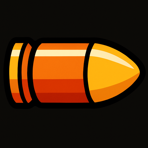 Bullet.
In-Game asset.  2d.  High contrast.  No shadows