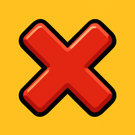 red multiplication sign.
In-Game asset.  2d.  High contrast.  No shadows