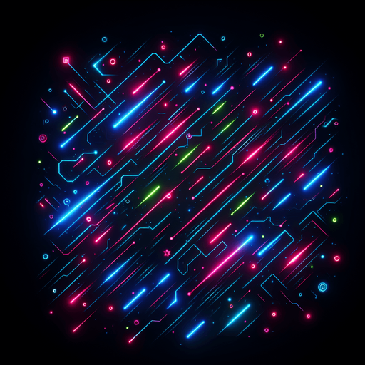black background with neon lines everywhere.
Single Game Texture. In-Game asset. 2d. Blank background. High contrast. No shadows.