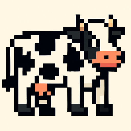 Inek pixel.
In-Game asset.  2d.  High contrast.  No shadows