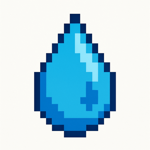 raindrop.
In-Game asset.  2d.  High contrast.  No shadows. 8-bit