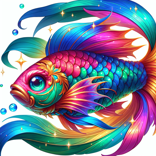 Fish.
Single Game Texture.  In-Game asset.  2d.  Blank background.  No shadows