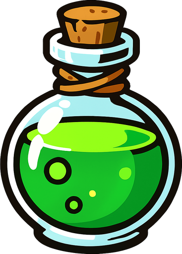 İksir.
In-Game asset.  2d.  High contrast.  No shadows
