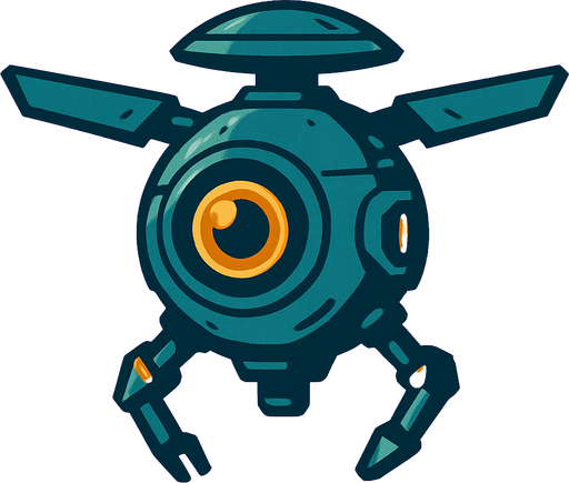 Surveillance drone.
In-Game asset.  2d.  High contrast.  No shadows