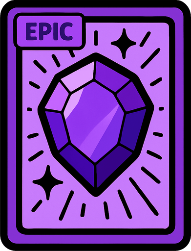 epic card.
In-Game asset.  2d.  High contrast.  No shadows