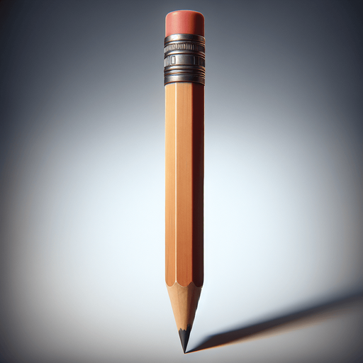 Pencil.
Single Game Texture.  In-Game asset.  2d.  Blank background.  High contrast.  No shadows